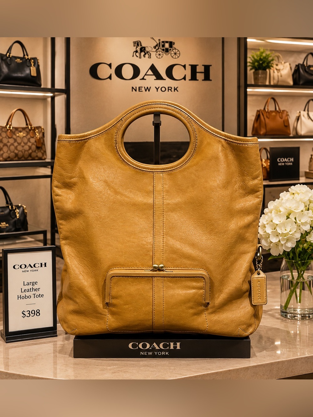 COACH ERGO Ltd Ed CAMEL TAN CONVERTIBLE TATTERSALL TOTE PURSE BAG SATCHEL RARE!